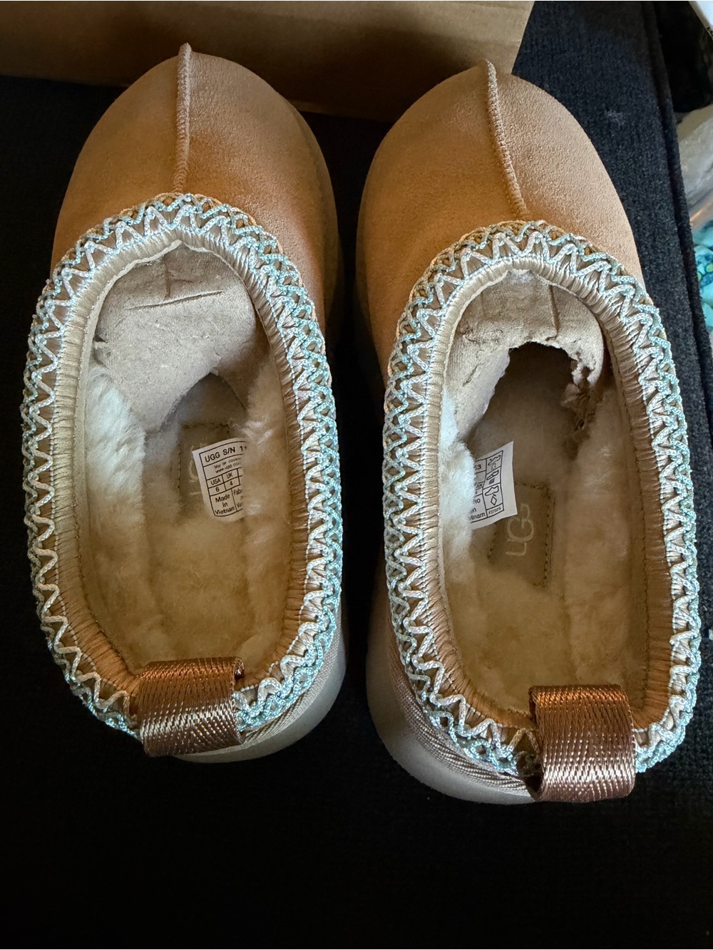 UGG Women's Tan Suede Platform Moccasin Slippers - Picture 2 of 8